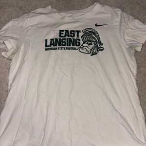 Nike White Graphic Crew Tee with Swoosh Label